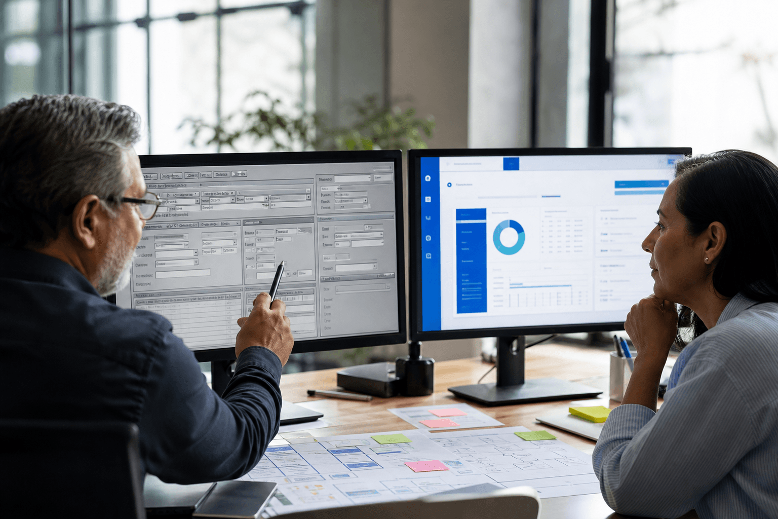 Especialista modernizando un sistema empresarial existente